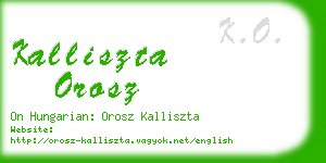 kalliszta orosz business card